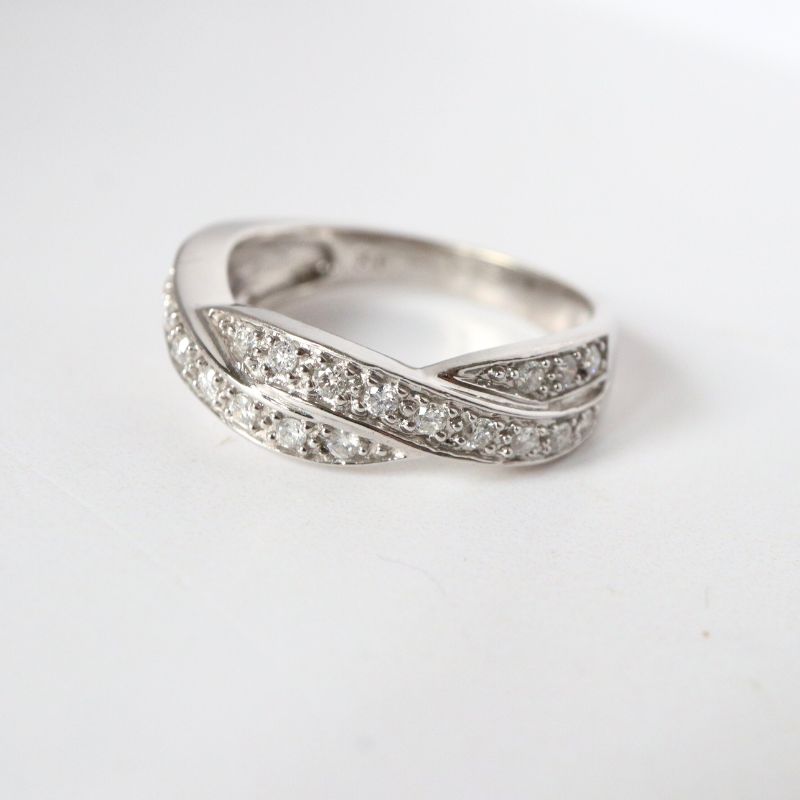 white gold diamond twist ring - Carathea jewellers