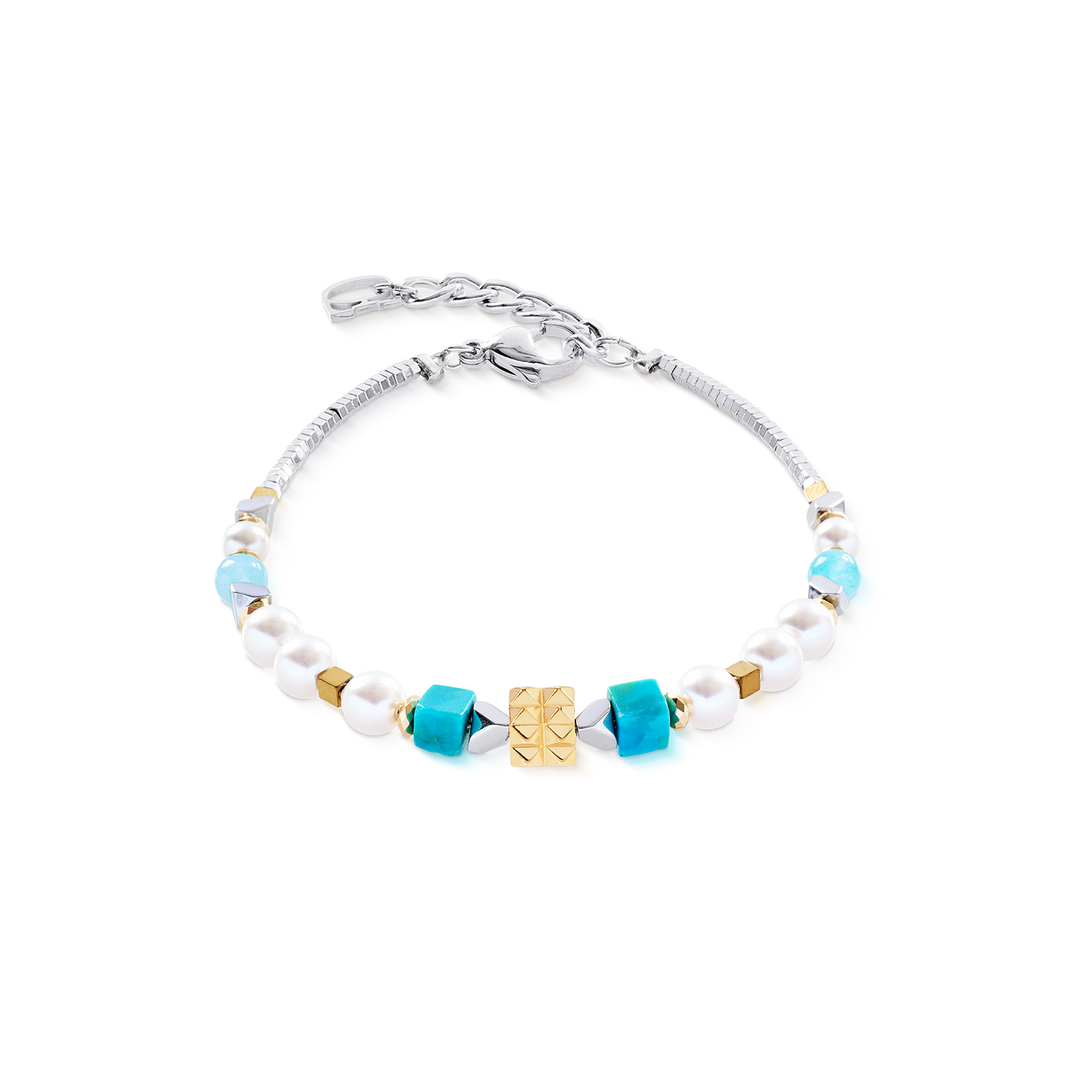 coeur de lion turquoise and Swarovski pearl bracelet - Carathea & Jools