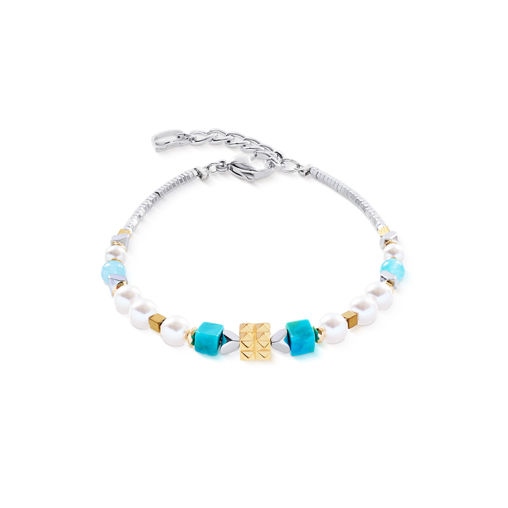 coeur de lion turquoise and Swarovski pearl bracelet - Carathea & Jools