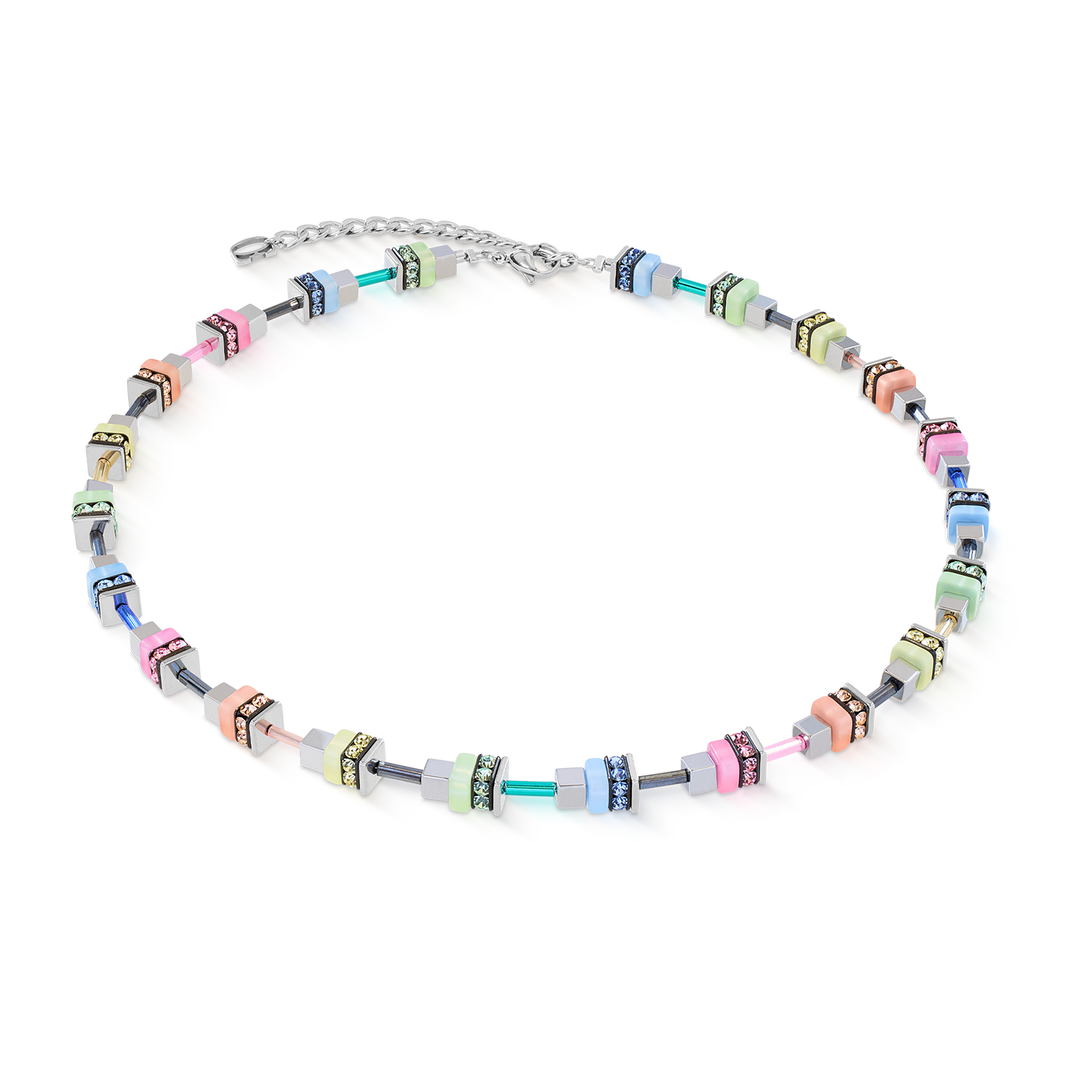 Coeur de Lion Fresh Sorbet Cube necklace in multicolour pastels - Carathea & Jools