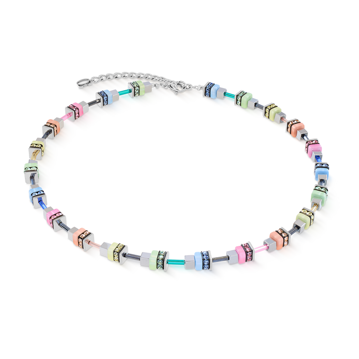Coeur de Lion Fresh Sorbet Cube necklace in multicolour pastels - Carathea & Jools