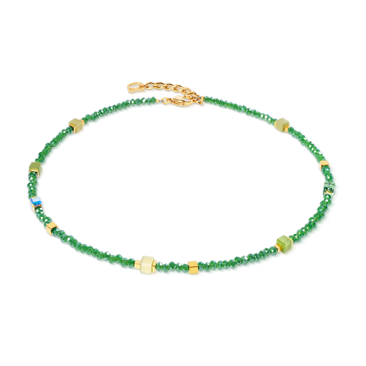 Coeur de Lion Beaded Flex bracelet in gold/green colours (can be worn as a necklace) - Carathea & Jools