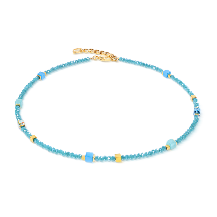 Coeur de Lion Beaded Flex bracelet in turquoise/gold colours (can be worn as a necklace) - Carathea & Jools