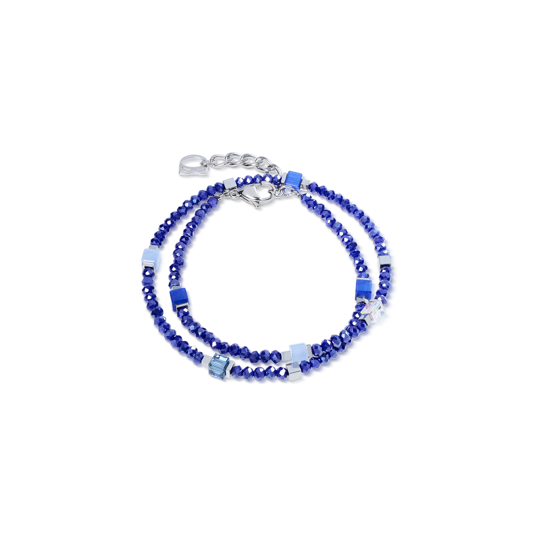 Coeur de Lion Beaded Flex bracelet in blue colours (can be worn as a necklace) - Carathea & Jools