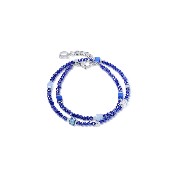 Coeur de Lion Beaded Flex bracelet in blue colours (can be worn as a necklace) - Carathea & Jools