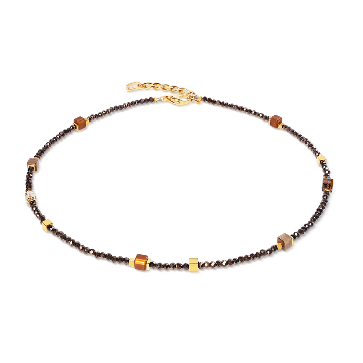 Coeur de Lion Beaded Flex bracelet in borwn/gold colours (can be worn as a necklace) - Carathea & Jools