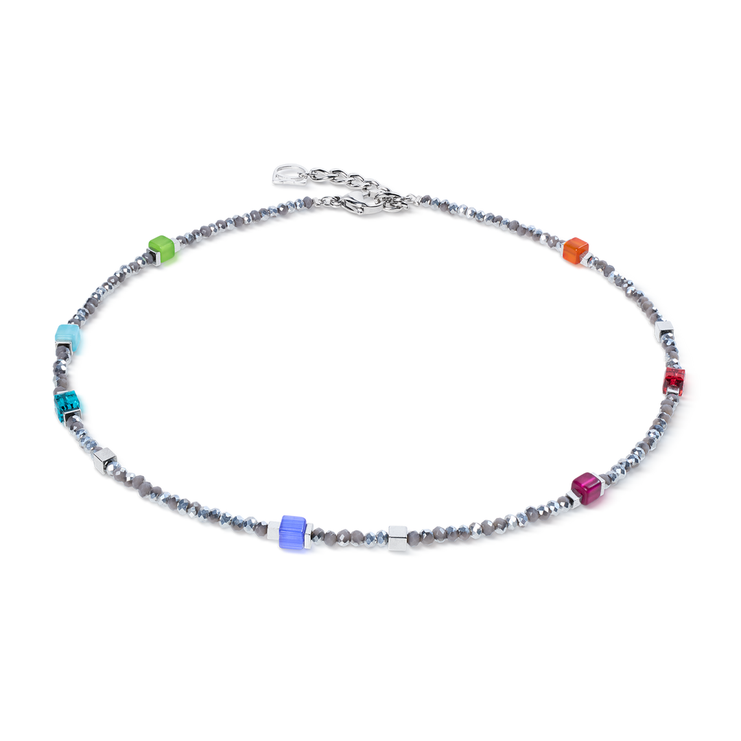 Coeur de Lion Beaded Flex bracelet in multicolour/silver colours (can be worn as a necklace) - Carathea & Jools