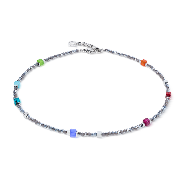 Coeur de Lion Beaded Flex bracelet in multicolour/silver colours (can be worn as a necklace) - Carathea & Jools