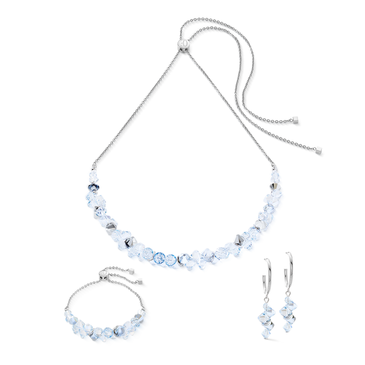 sparkling Swarovski crystal necklace , bracelet & earrings set with slider - Carathea & Jools