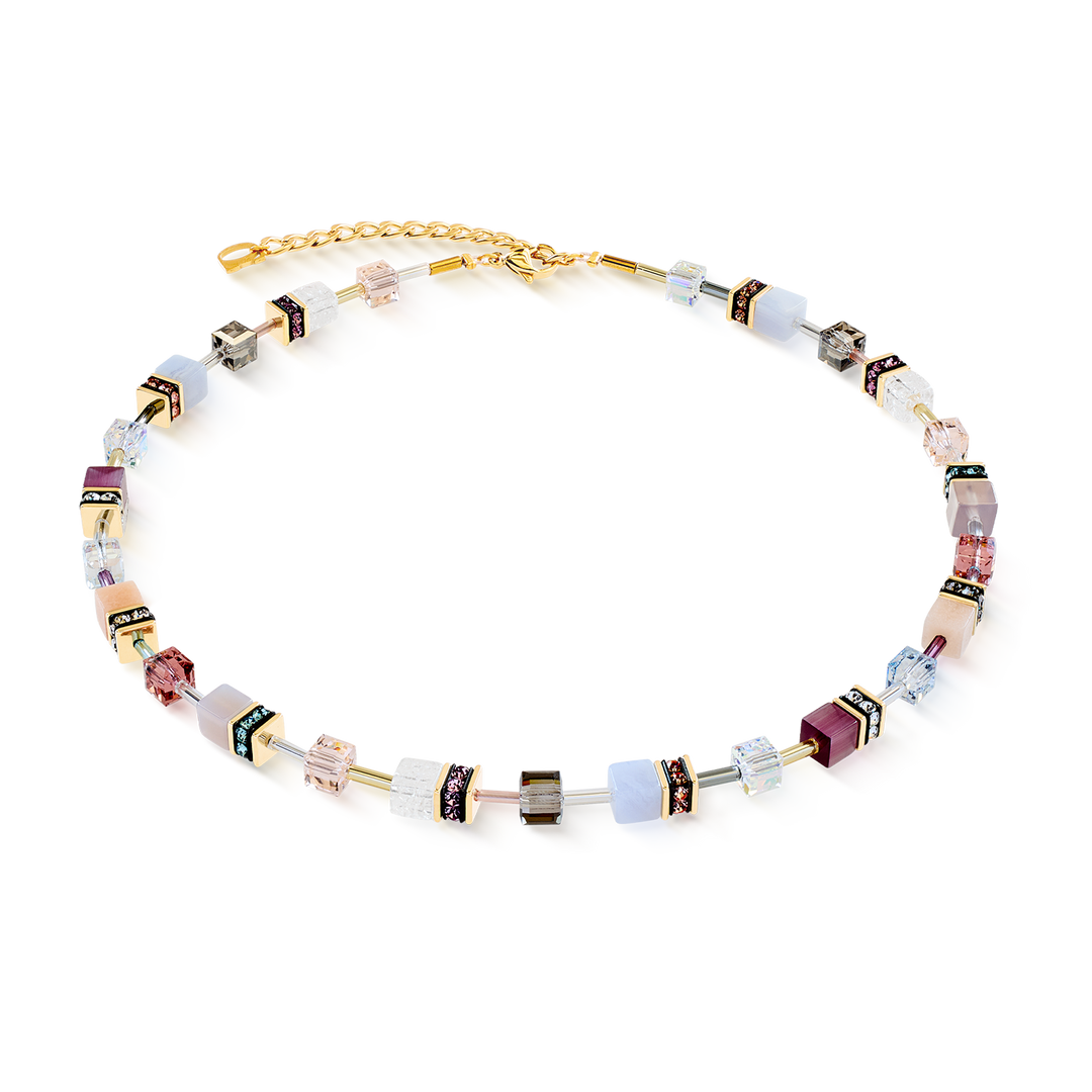 Coeur de Lion GeoCube® necklace in plumbs, and browns - Carathea & Jools