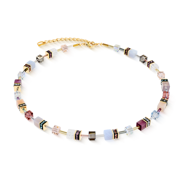 Coeur de Lion GeoCube® necklace in plumbs, and browns - Carathea & Jools