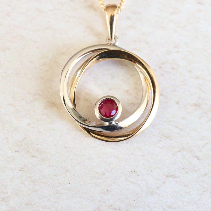 gold and ruby pendant - Carathea jewellers