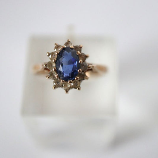 9ct gold sapphire & diamond ring - Carathea jewellers