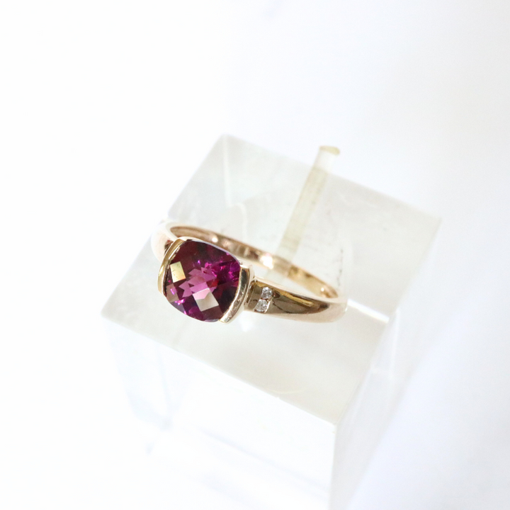 rhodalite garnet and diamond gold ring - Carathea Jewellers