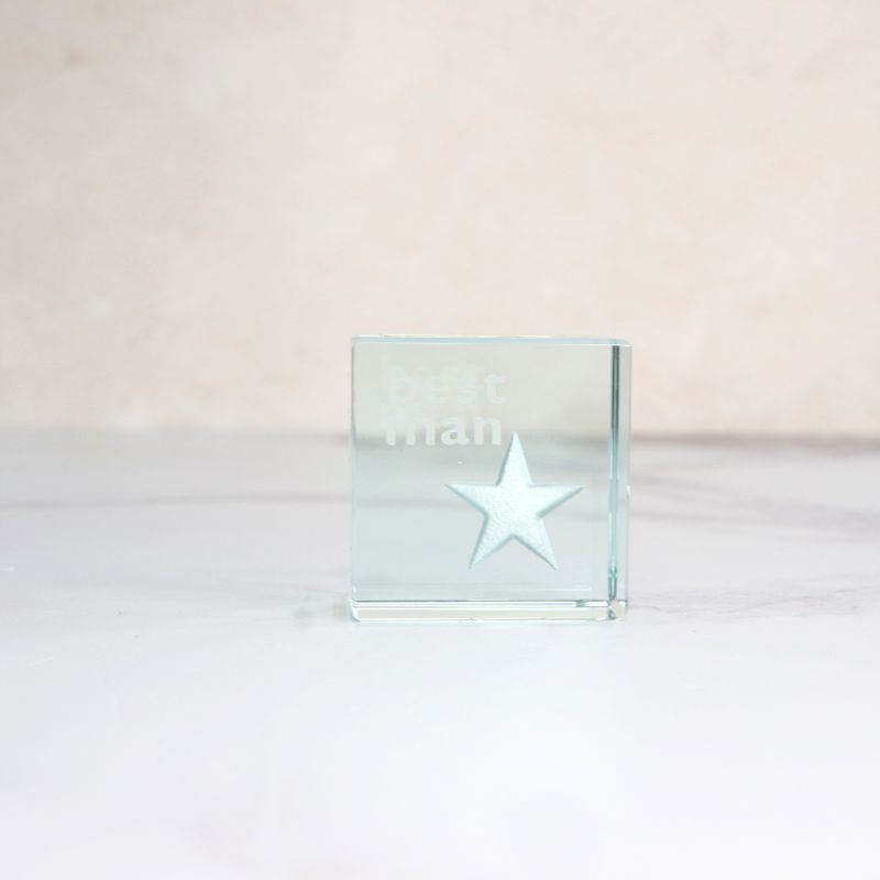 Spaceform Text Token Best Man Silver Star