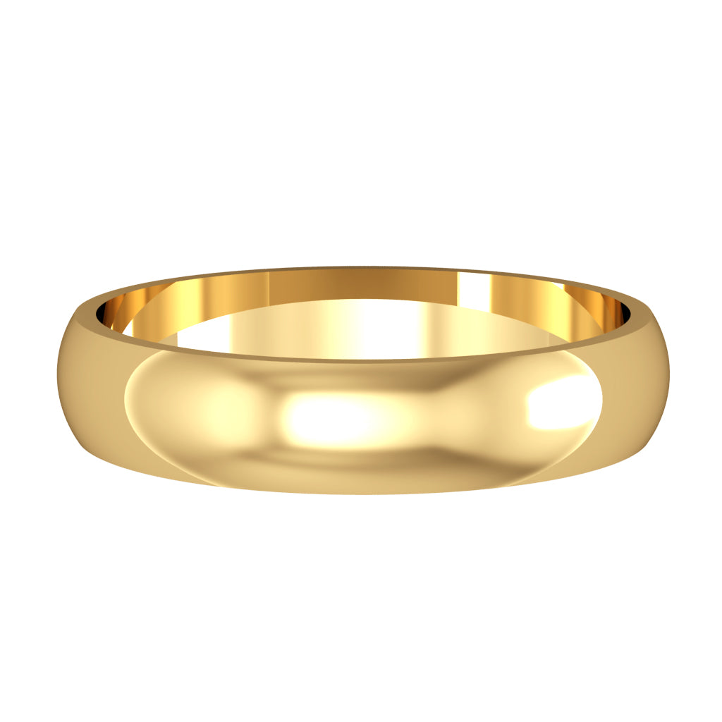 9ct Gold 4mm Essential D-Shaped Wedding Ring