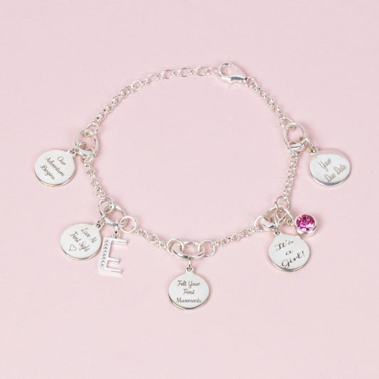 Silver Charm Bracelet with 5 Charm Links Jewellery Carathea
