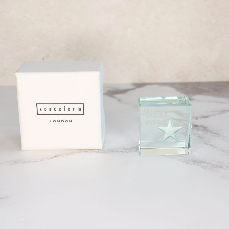 Spaceform Text Token Best Man Silver Star