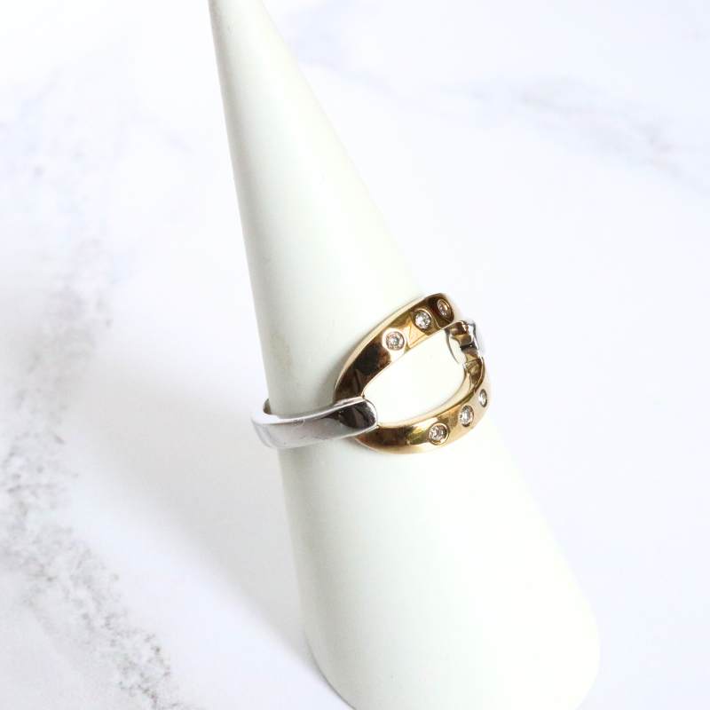 two-tone gold ring with diamonds - Carathea Jewellers