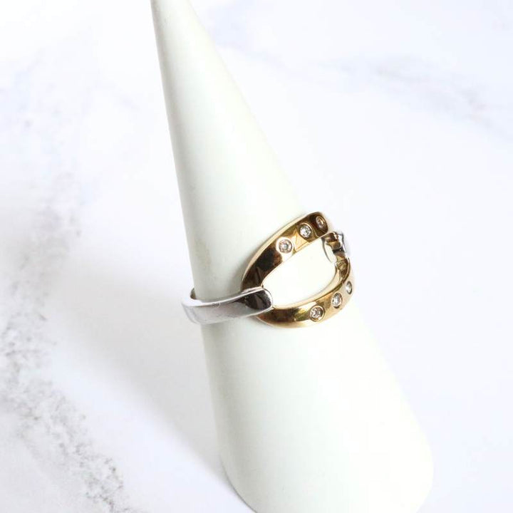 two-tone gold ring with diamonds - Carathea Jewellers