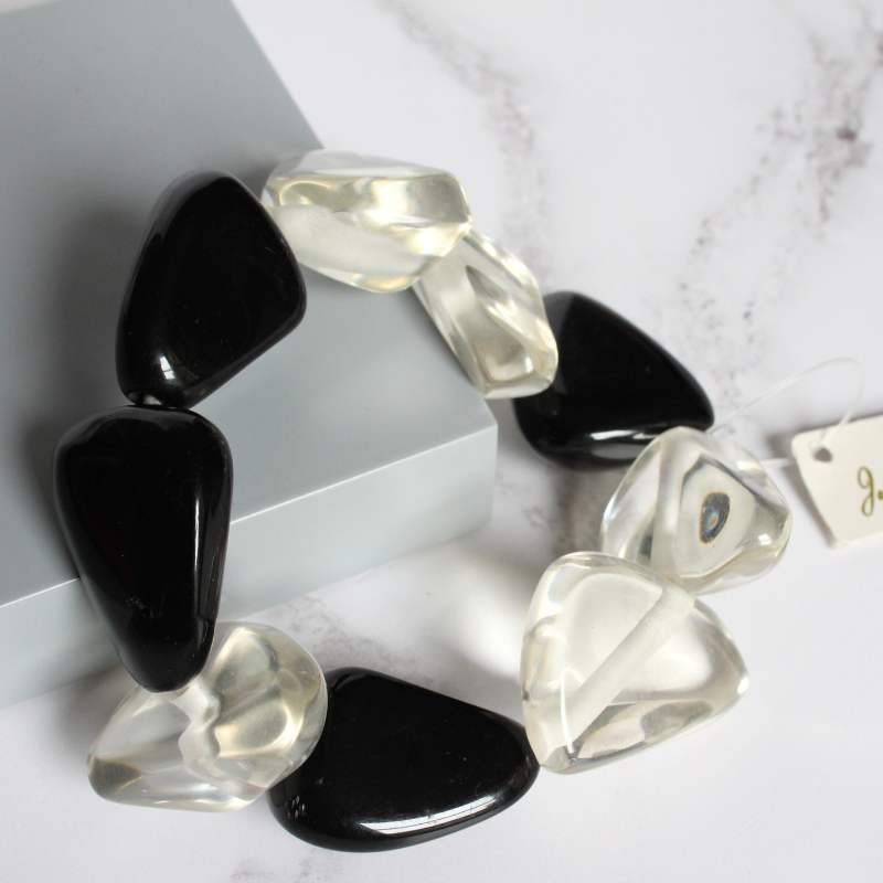 Black and Clear Jackie Brazil bracelet - Carathea jewellers