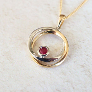 gold and ruby pendant - Carathea jewellers