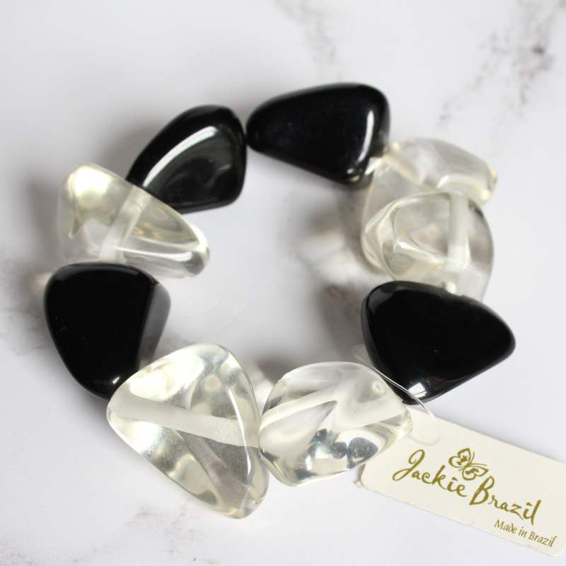 Black and Clear Jackie Brazil bracelet - Carathea jewellers