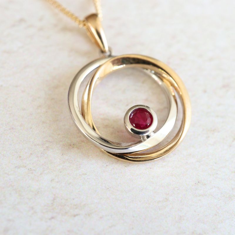 gold and ruby pendant - Carathea jewellers