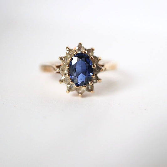 9ct gold sapphire & diamond ring - Carathea jewellers