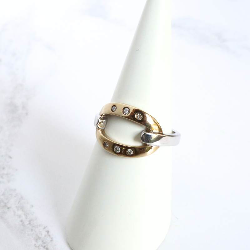 two-tone gold ring with diamonds - Carathea Jewellers