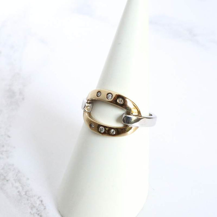 two-tone gold ring with diamonds - Carathea Jewellers
