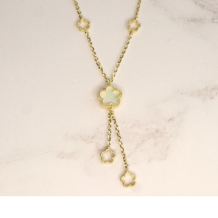 9ct Gold Mother of Pearl Clover Necklace