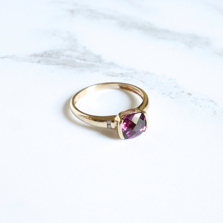 rhodalite garnet and diamond gold ring - Carathea Jewellers
