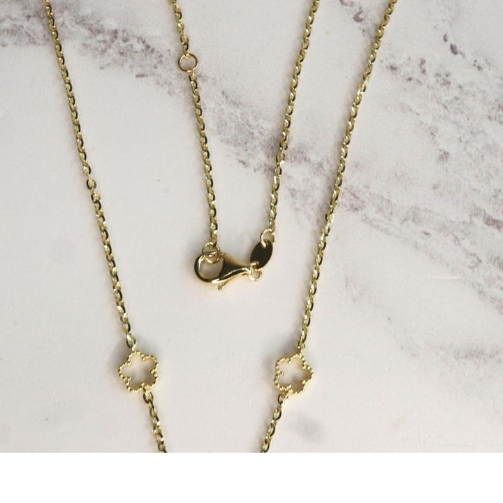 9ct Gold Mother of Pearl Clover Necklace