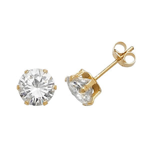 9ct gold 6 mm cz stud earrings - Carathea jewellers