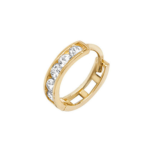 9ct Gold Cartilage Hoop Earring with Rubover CZ