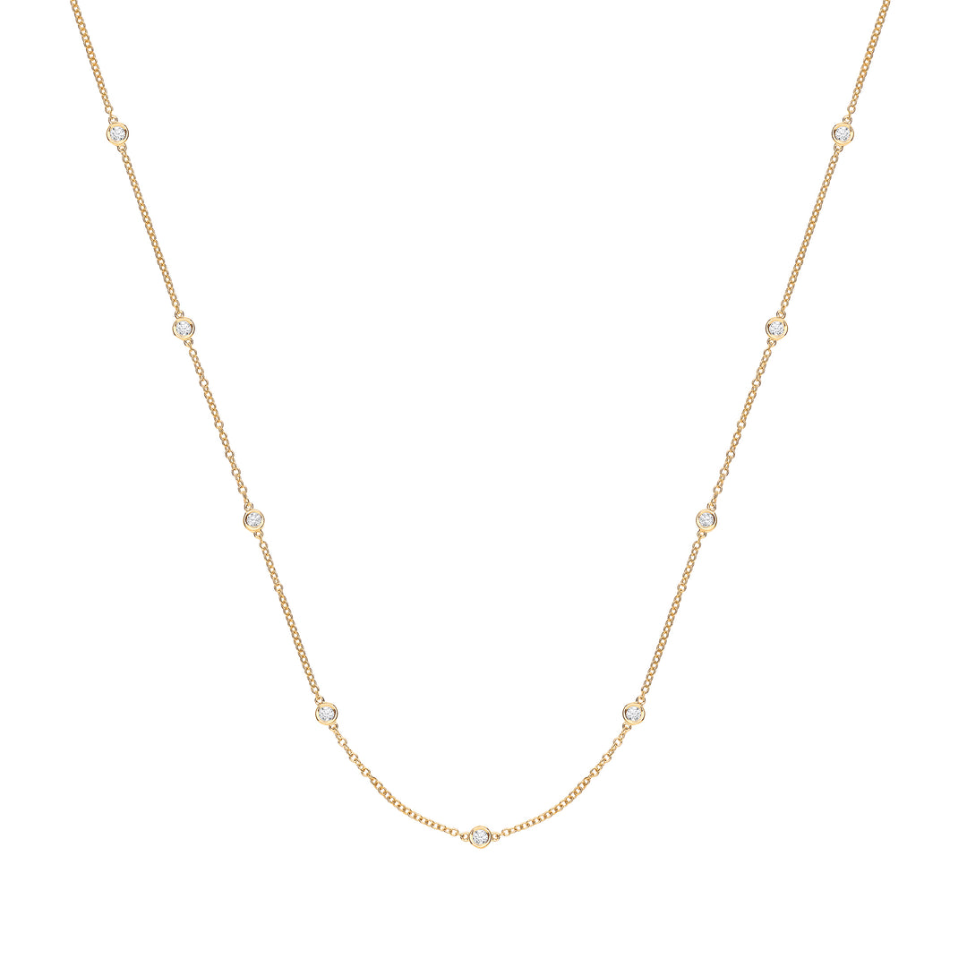 9ct gold diamond station necklace - Carathea jewellers