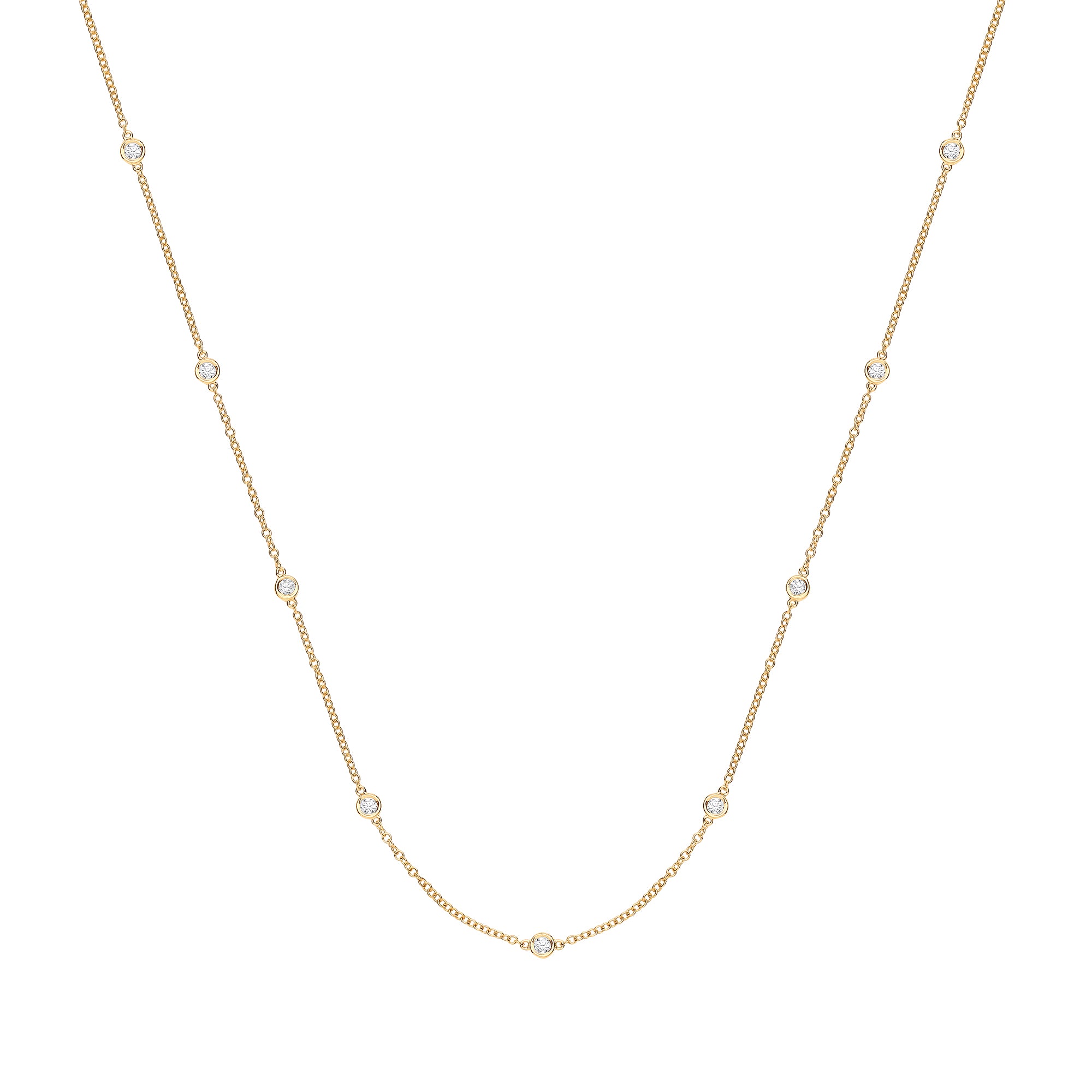 9ct gold diamond station necklace - Carathea jewellers