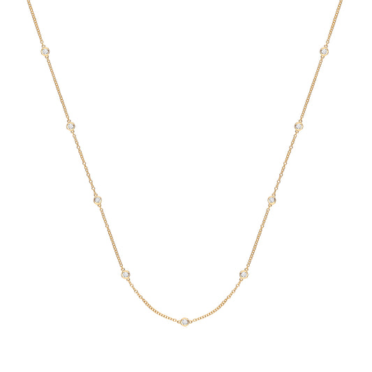 9ct gold diamond station necklace - Carathea jewellers