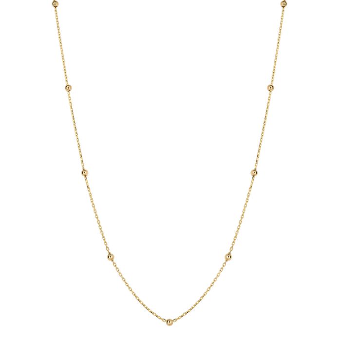 9ct gold ball chain Station necklace - Jeweller Carathea