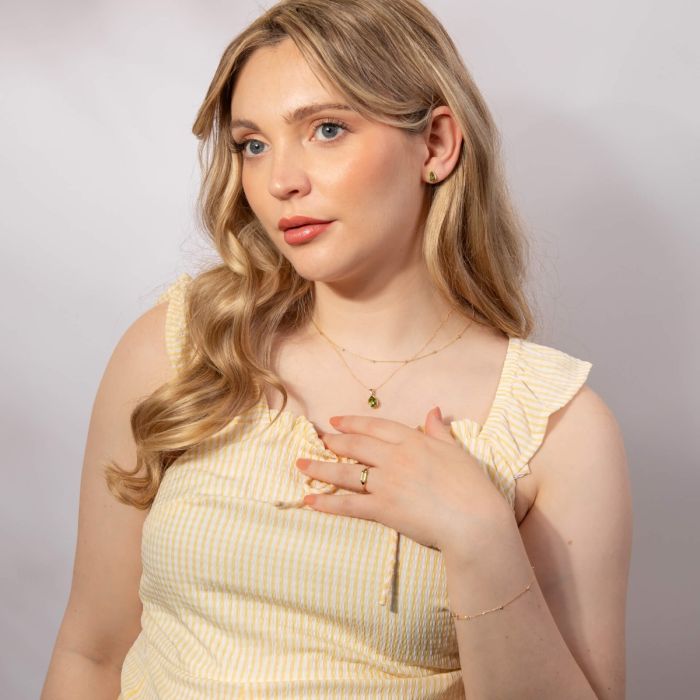 9ct gold ball chain Station necklace - Jeweller Carathea