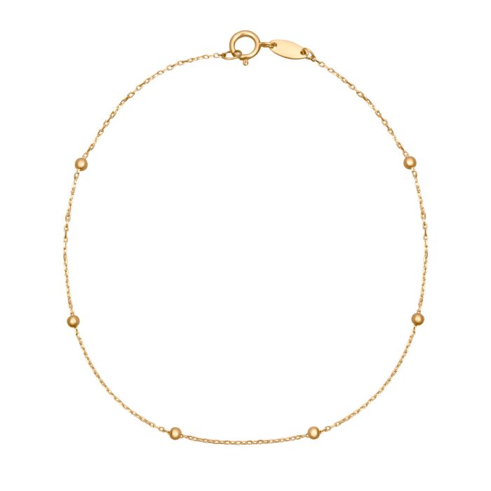 9ct yellow gold fine and ball station bracelet - Carathea jewellers