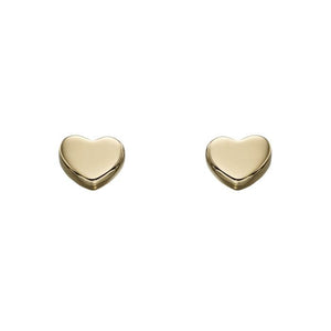 9ct Gold Heart Stud Earrings