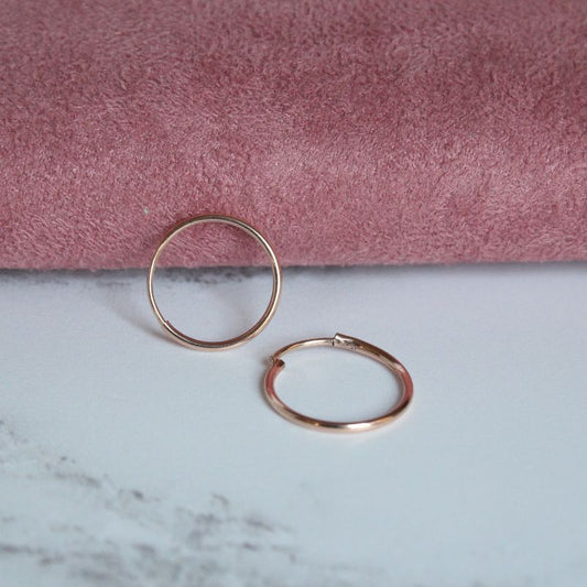 9ct rose gold sleeper earrings - Carathea jewellers