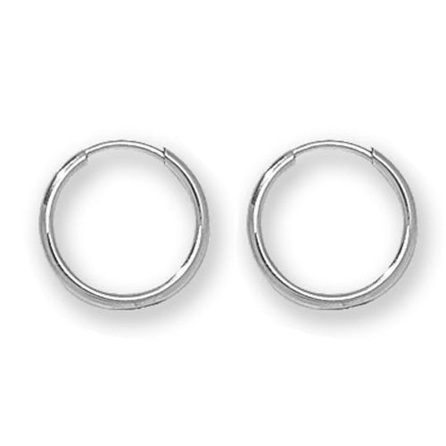 9ct White Gold Sleeper Earrings