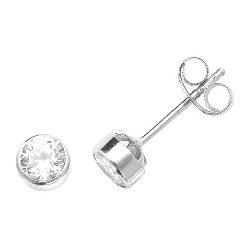 9ct white gold cz stud earrings - Carathea jewellers