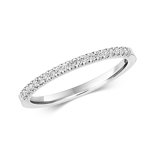 9ct White Gold Diamond Half Eternity Ring