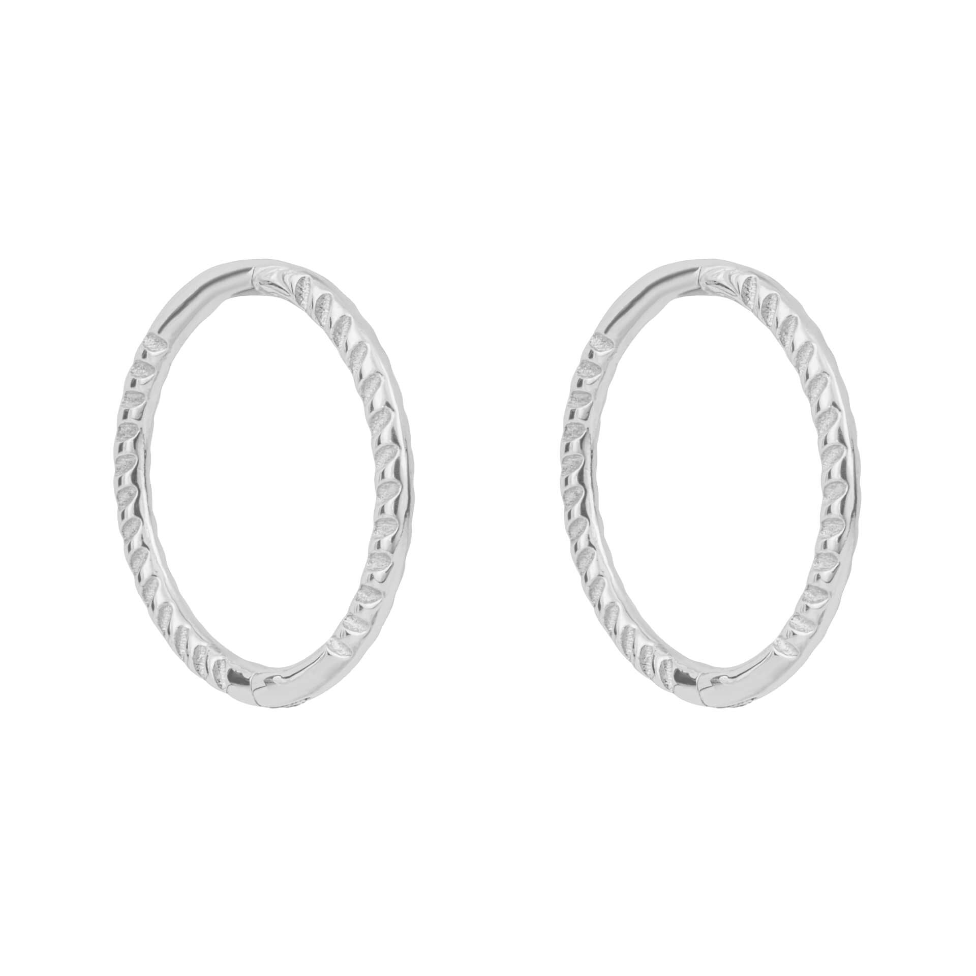 white gold rope huggies - Carathea jewellers