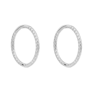 white gold rope huggies - Carathea jewellers