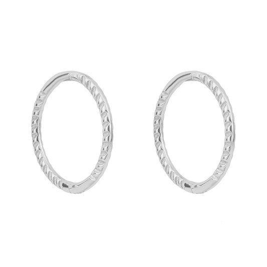 white gold rope huggies - Carathea jewellers